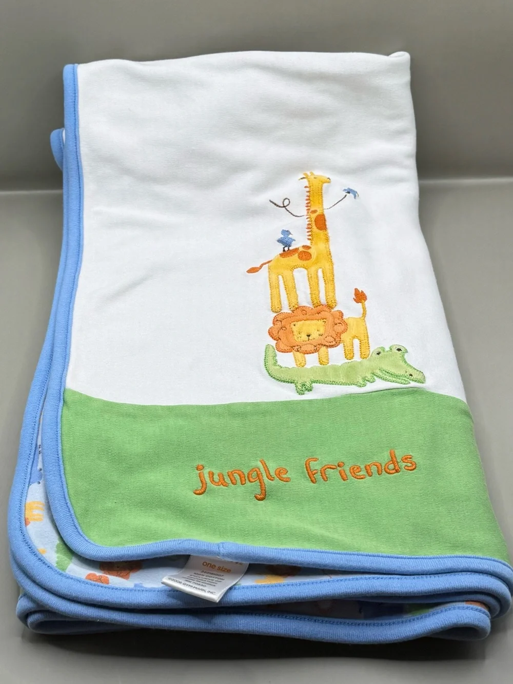 Vintage Gymboree Jungle Friends Baby Blanket Lovey Swaddle